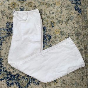 JJill white linen beach pants